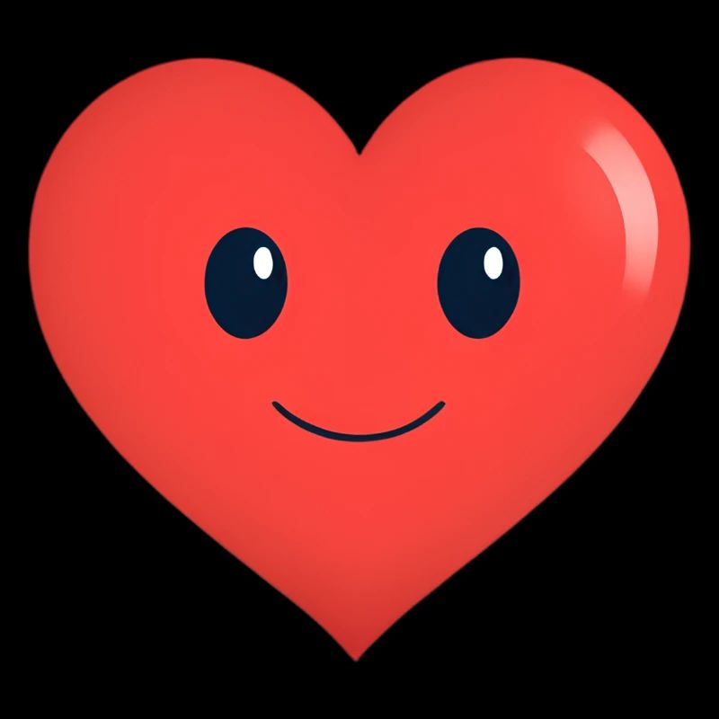 Herz lächelt Form Rot