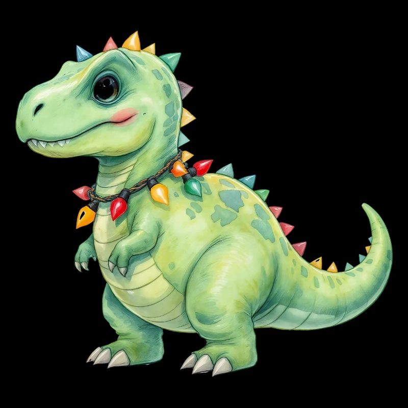 Bunter Dino mit Lichterkette