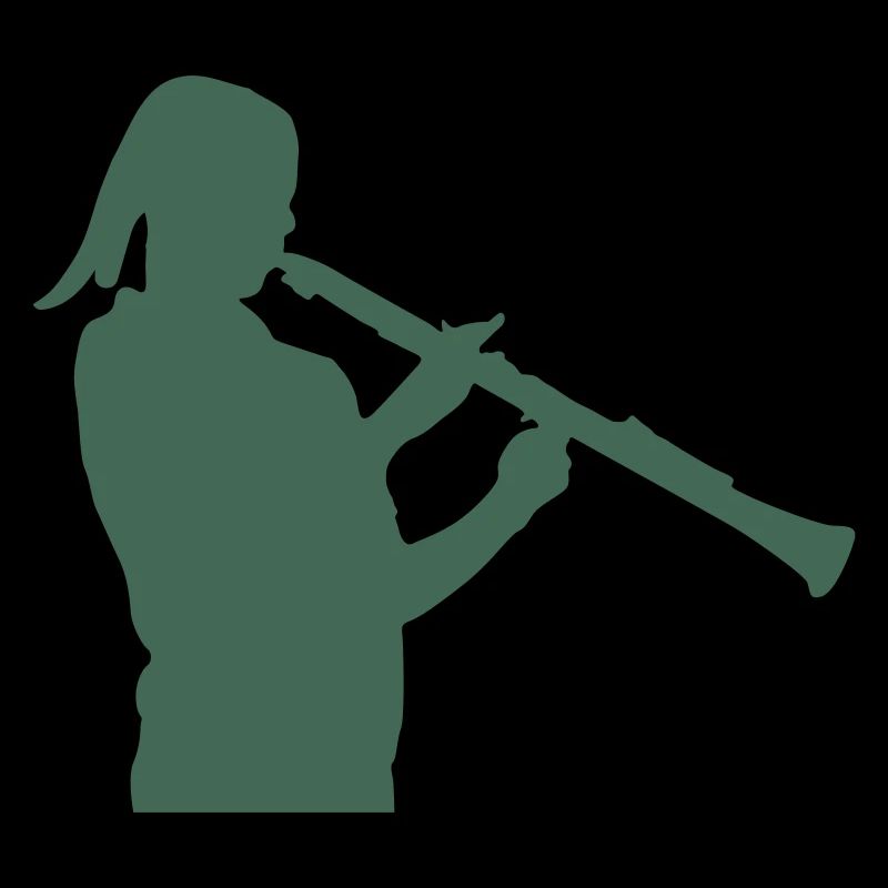 Bläser Silhouette mit Blockflöte