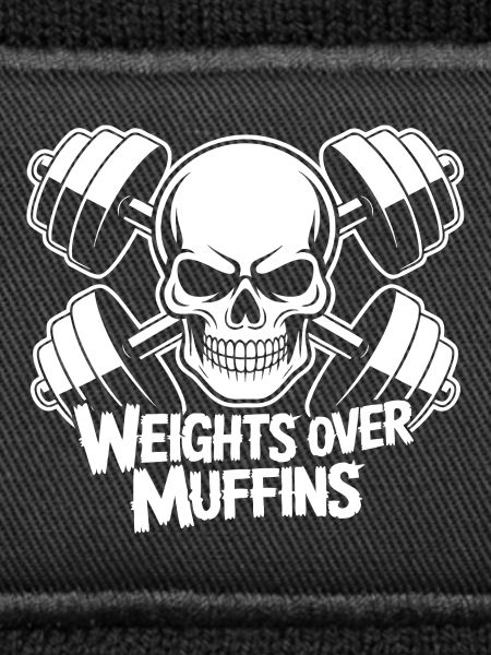Gewichte über Muffins Schädel