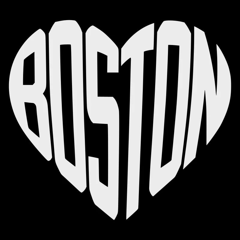 Boston Herz Typo Print