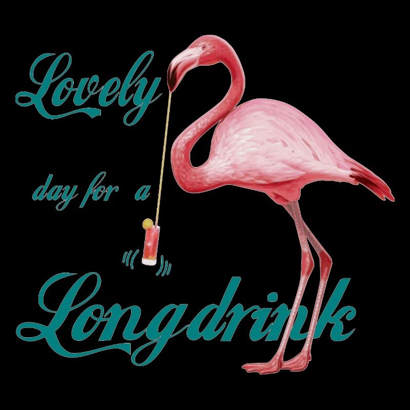 Flamingo mit Longdrink Retro