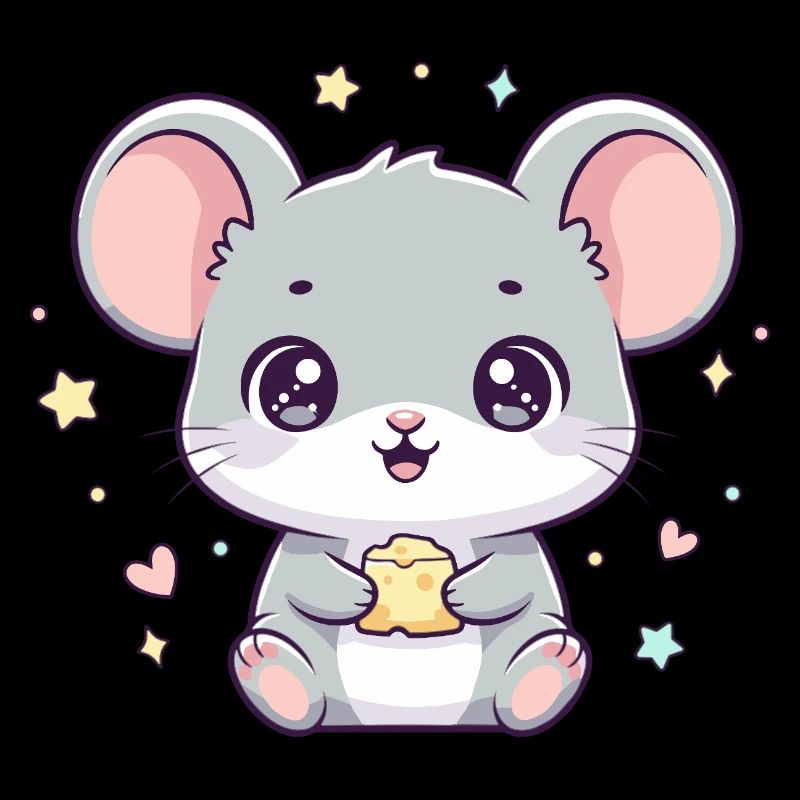 Kawaii mouse with cheese
