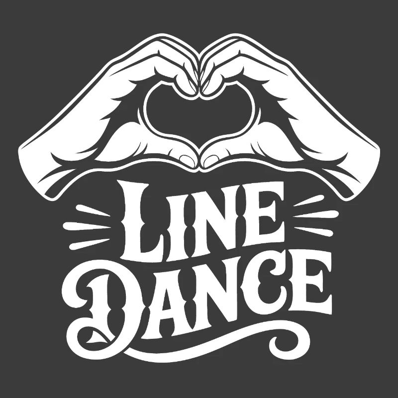 Line Dance Heart Hand Logo