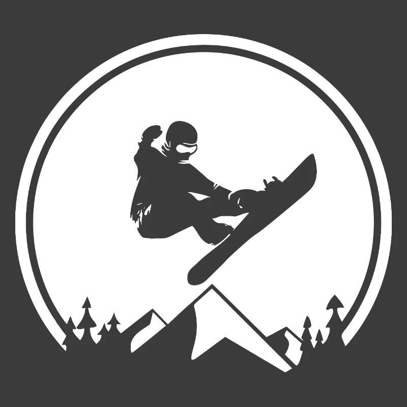 Snowboarder Silhouette at Mountain Peak
