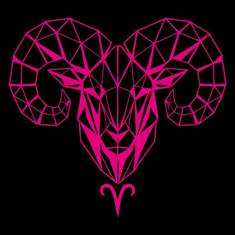Geometric Pink Ram Head