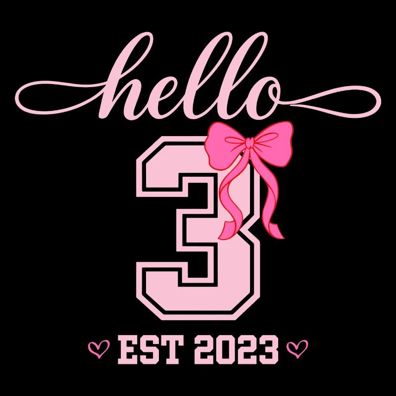 Bonjour 3 Est 2023 Conception d’anniversaire de filles