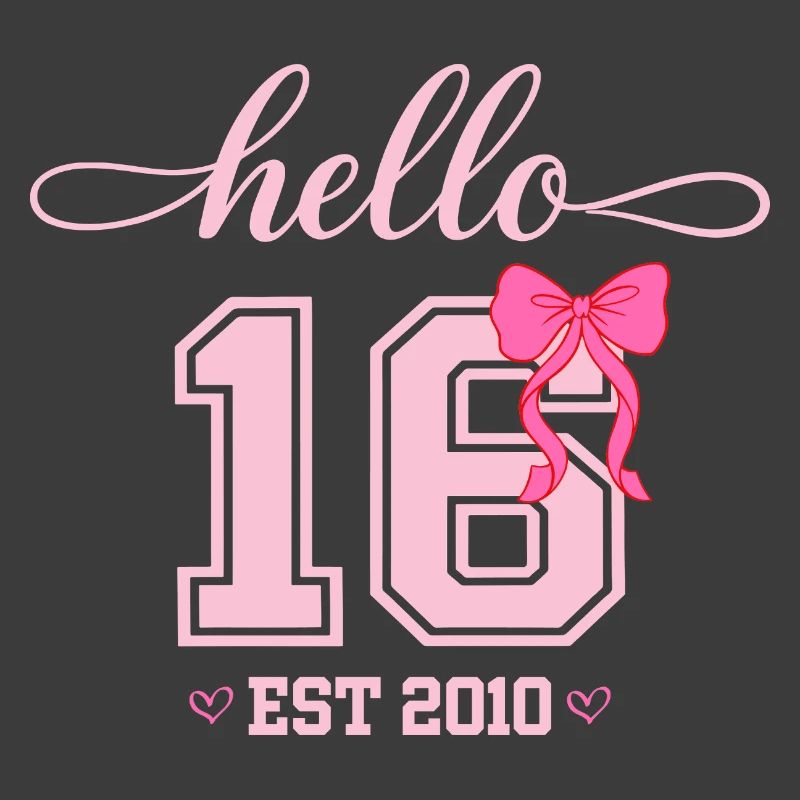 Hello 16 Est 2010 Mädchen Geburtstag Design