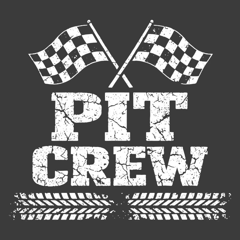 Vintage Pit Crew Car Racing Team