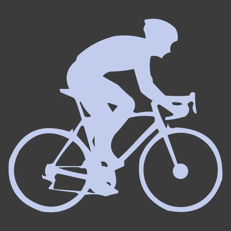 Cyclist silhouette in pastel blue
