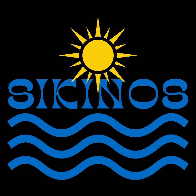 Sikonos-Soleil sur les vagues bleues