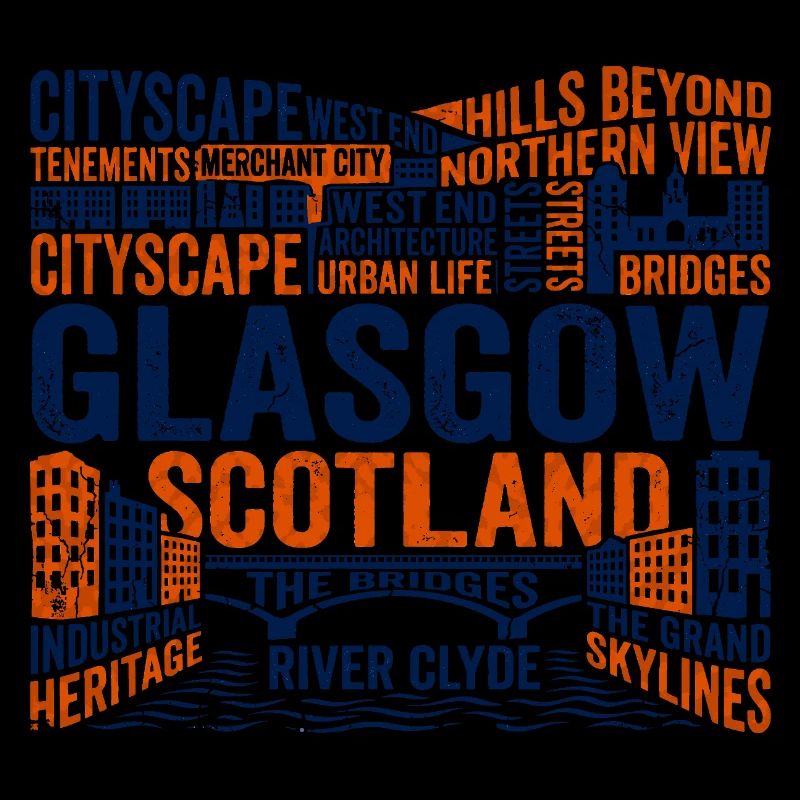 Glasgow Scotland Urban Skyline River Clyde