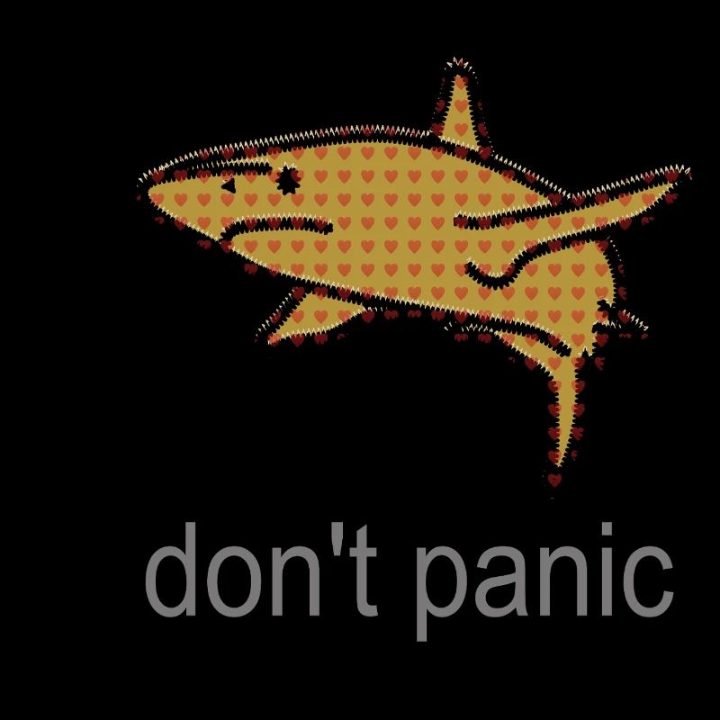 Motif de courage de requin rempli de cœur