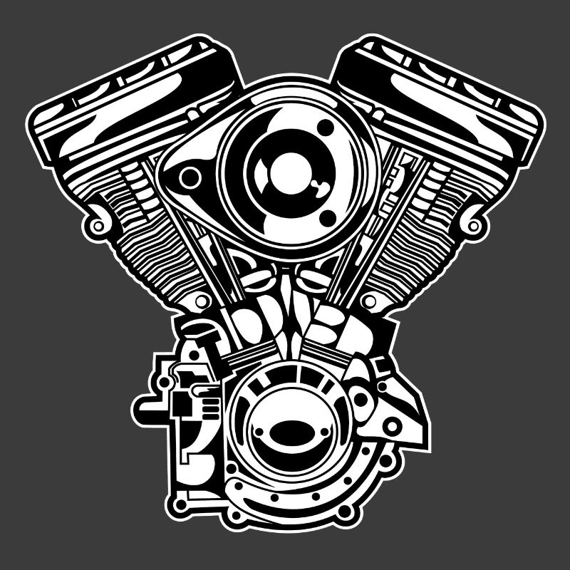 Motorcycle Engine / Engine 01_black white