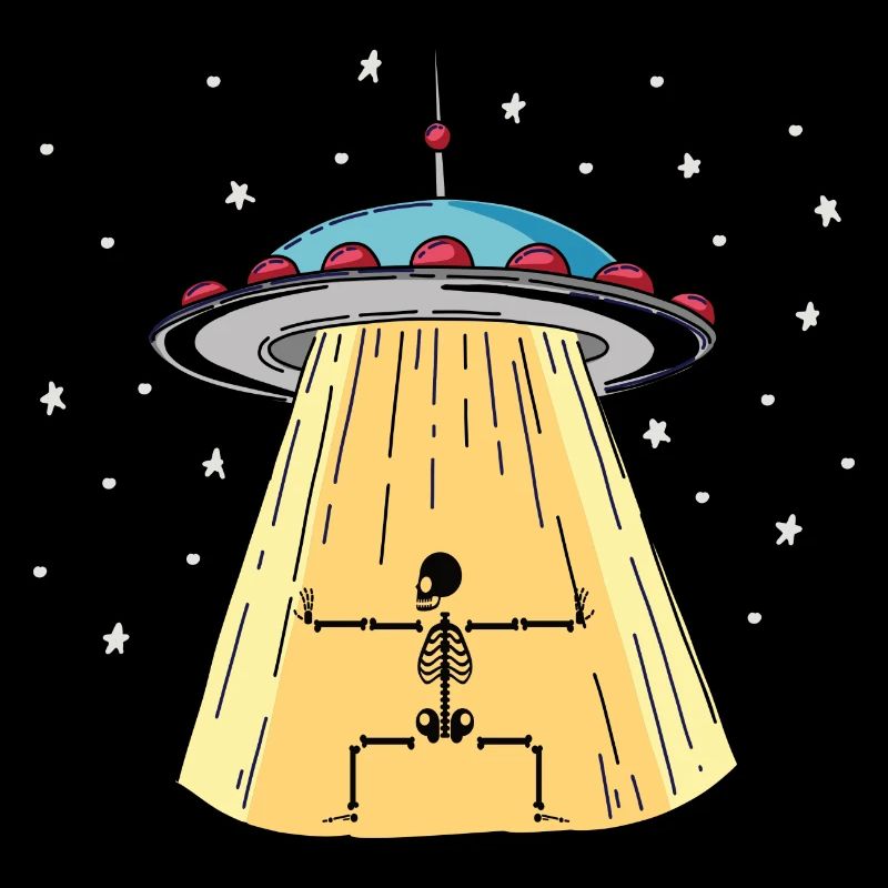 UFO with skeleton light installation