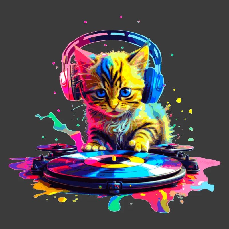 Kätzchen DJ - Regenbogen