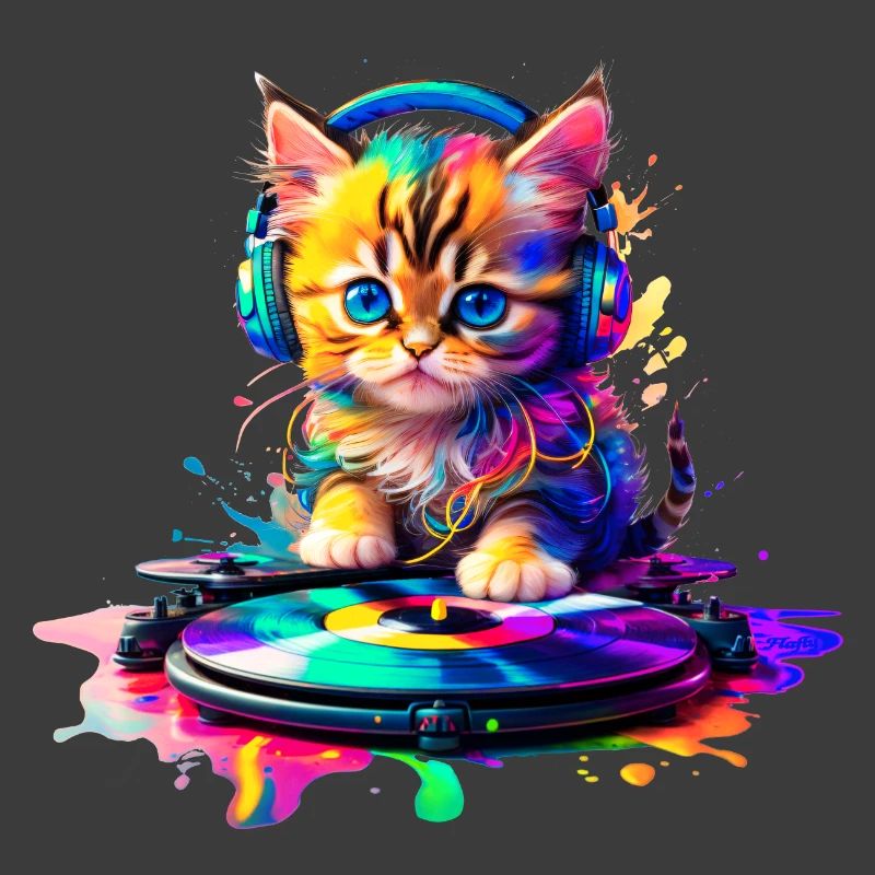 Kätzchen DJ - Regenbogen 2