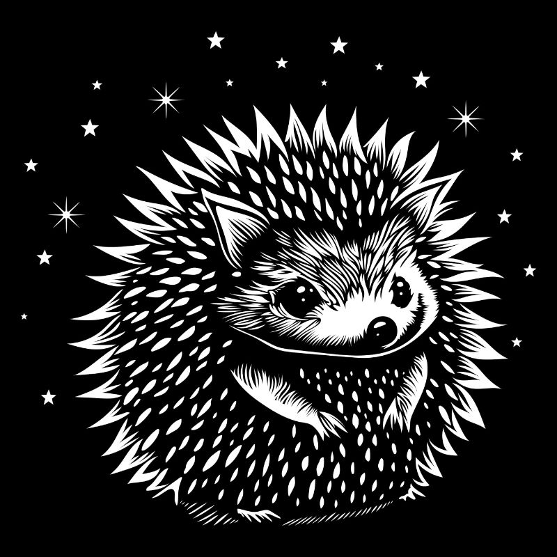 Hedgehogs with stars for autumn and nature lovers