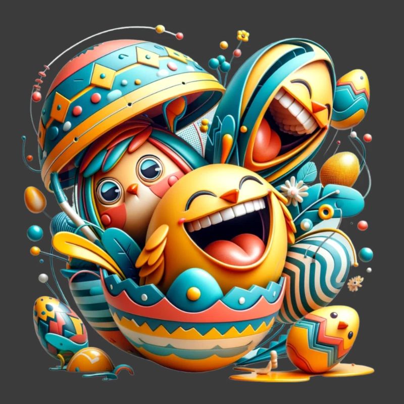 Easter graphic design in Mixed Dimensions style