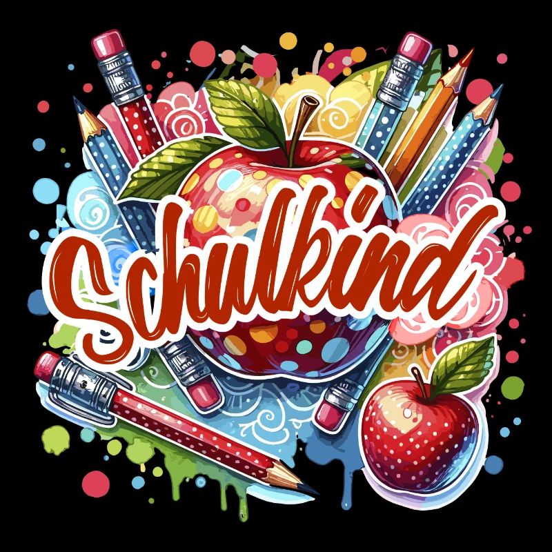 Schulkind Apfel Stift Schulanfänger 2026