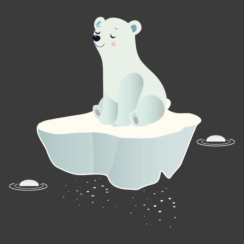 Träumender Eisbär auf einer Eisscholle