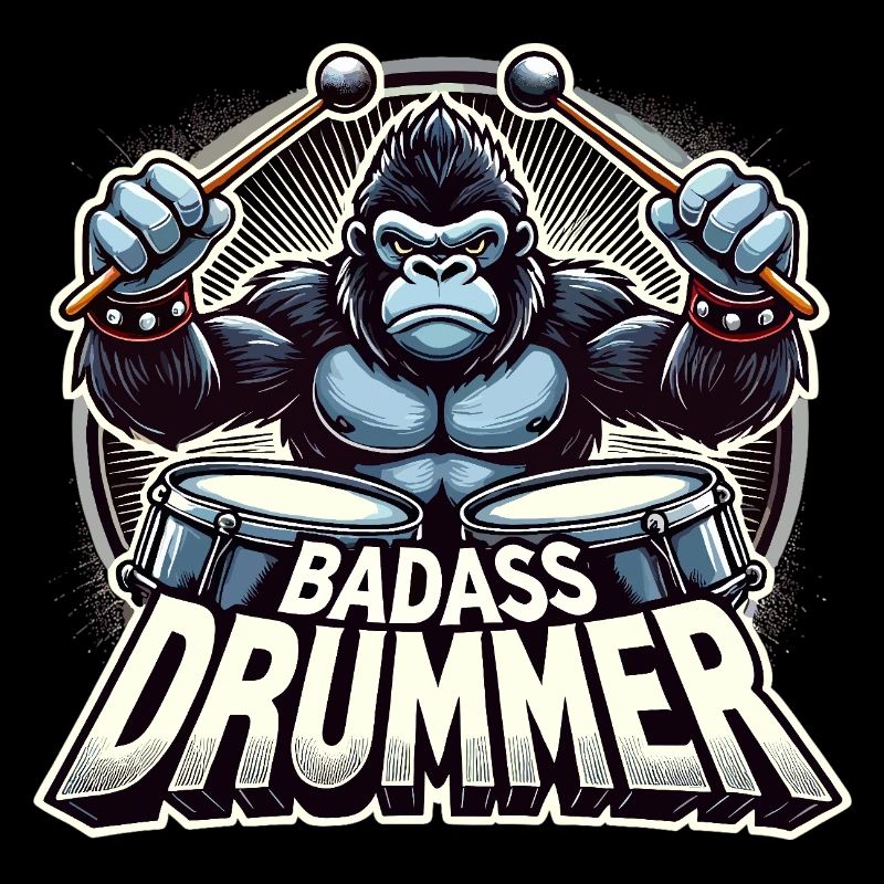 Badass Drummer Gorilla Cool Gift