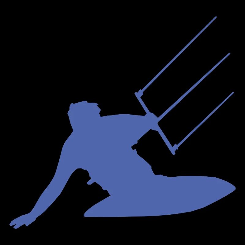 Kitesurfeur silhouette mer vagues aventure
