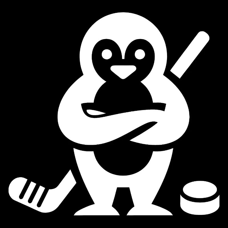 Minimalistischer Pinguin Eishockey Silhouette