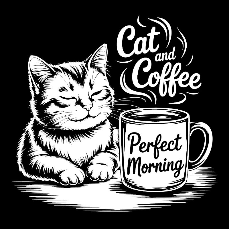 Amour de chat avec motif de café