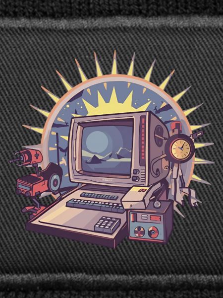 Futuristischer Computer mit Retro-Elementen