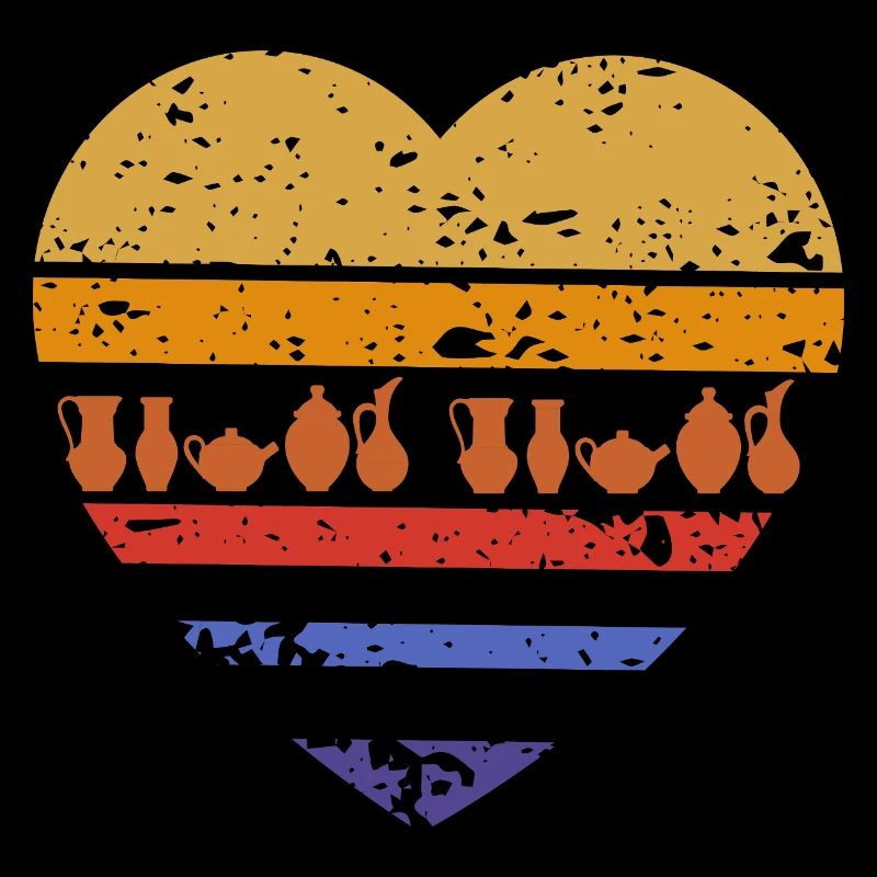 Ceramic Heart Design Lovers Art