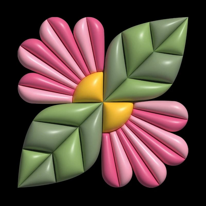 3d-Blumenquadrat