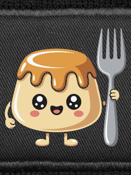 Pudding with fork