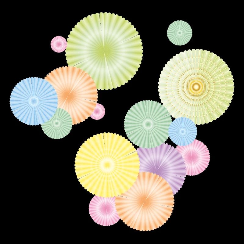 Rosettes pastel – structure en éventail décoratif