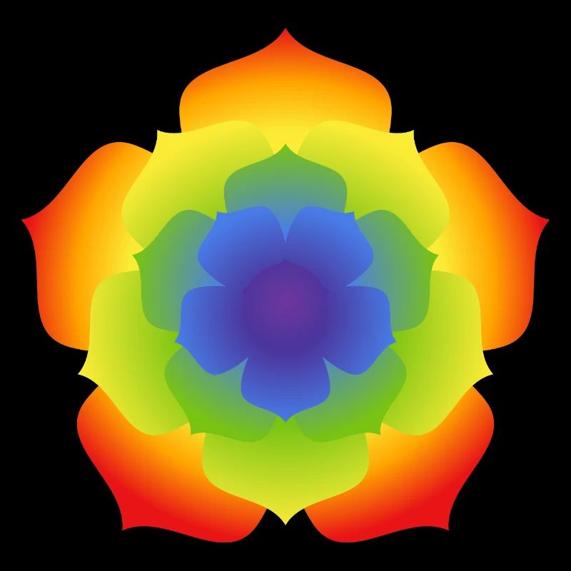 Regenbogenlotus-Mandala-Blüte
