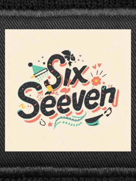 Sechs Siebzehn Retro-Doodle-Buchstaben