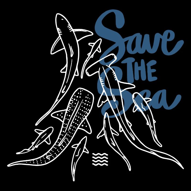 Save The Ocean Line Art