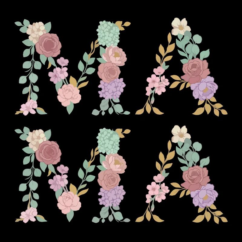 Mama Blumen Floral Schrift Beste Mutter Muttertag