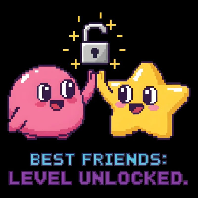 Beste Freunde BFF Pixel Gaming Level Up