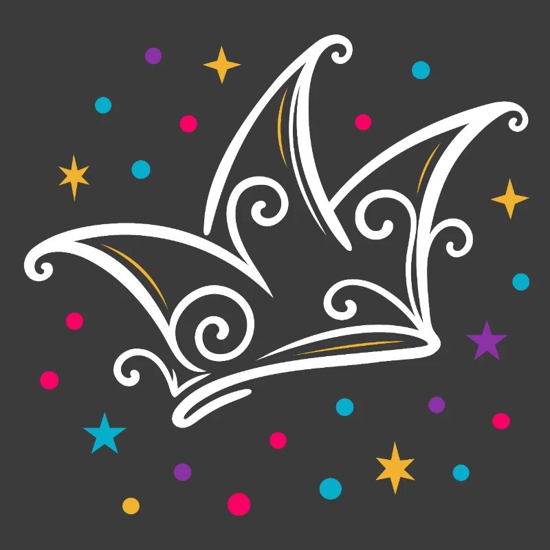 Carnival fool's cap modern with stars & confetti