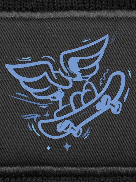 Wing Skateboard Heart Blue