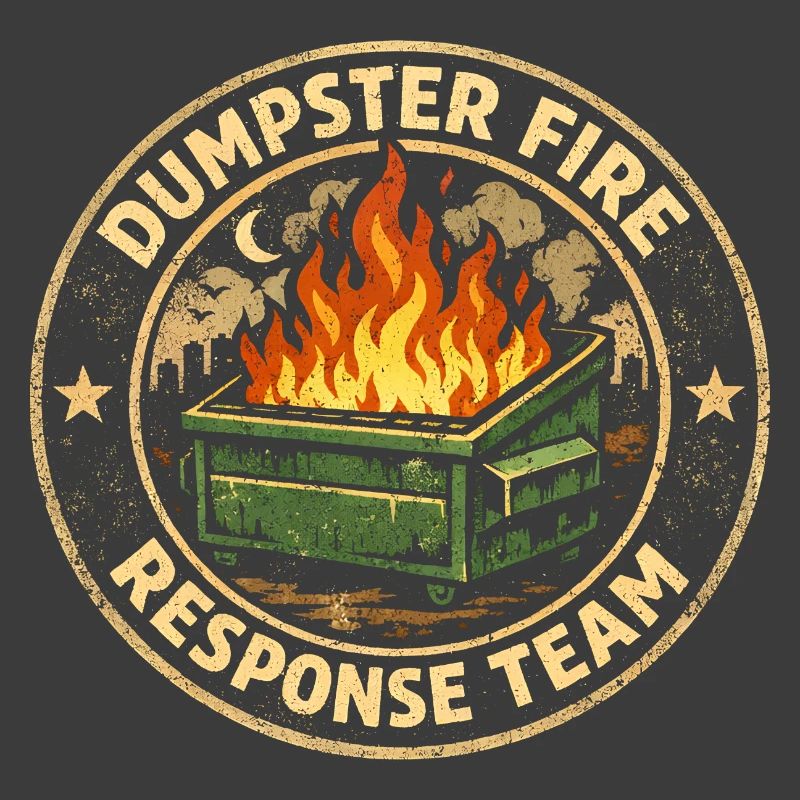 Garbage can fire response team Lustiger Müllgarbinnbra