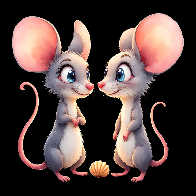 Petites souris face à face