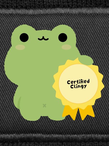 Certified Clingy Frog Badge