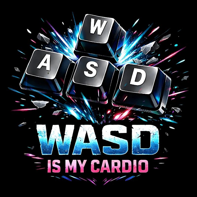 Clavier de jeu drôle WASD Mon Cardio Gamer