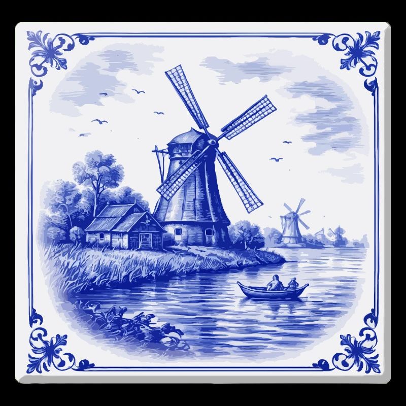 Moulin à vent de Delft au bord du lac