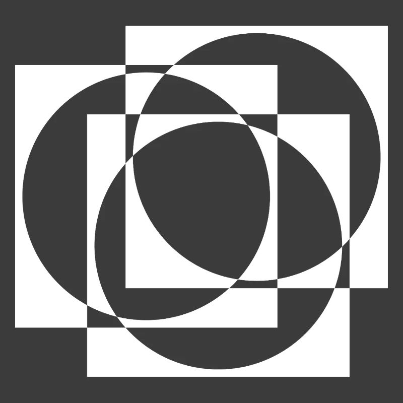 Geometric Circles and Squares Overlay
