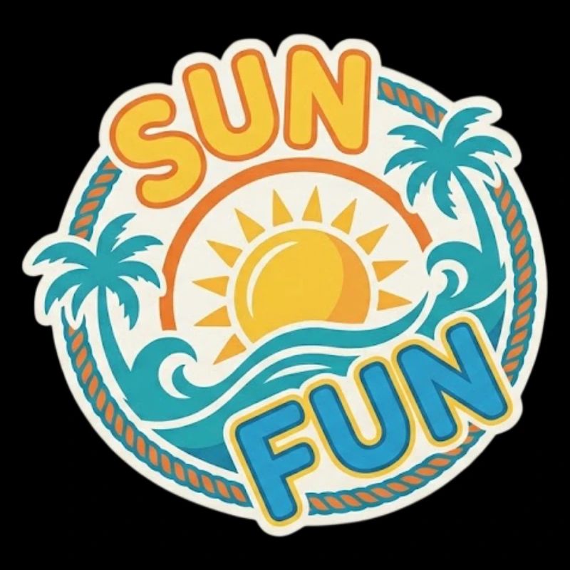 Sun Fun – Design d’autocollants d’été tropical