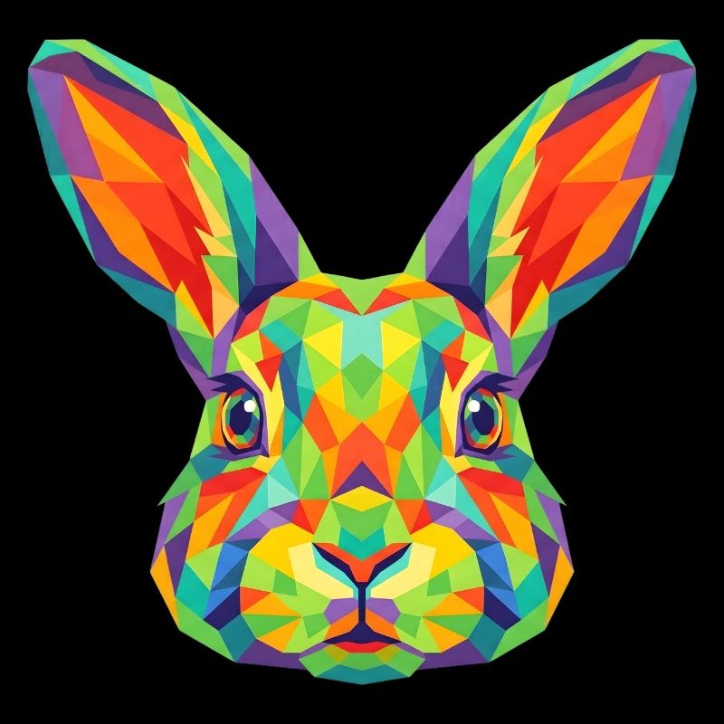 Bunte geometrische Hasen-Pop-Art