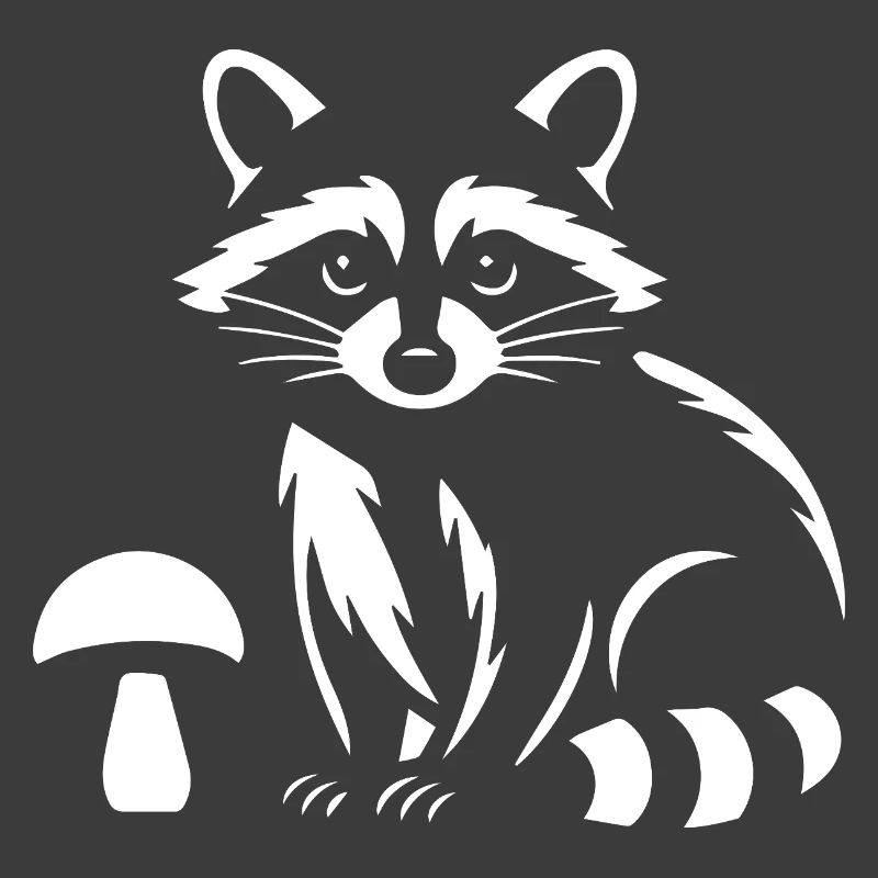 Raton laveur mignon avec un animal de forêt champignonnant